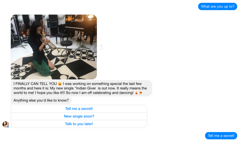 example of a conversational marketing chatbot showing personality