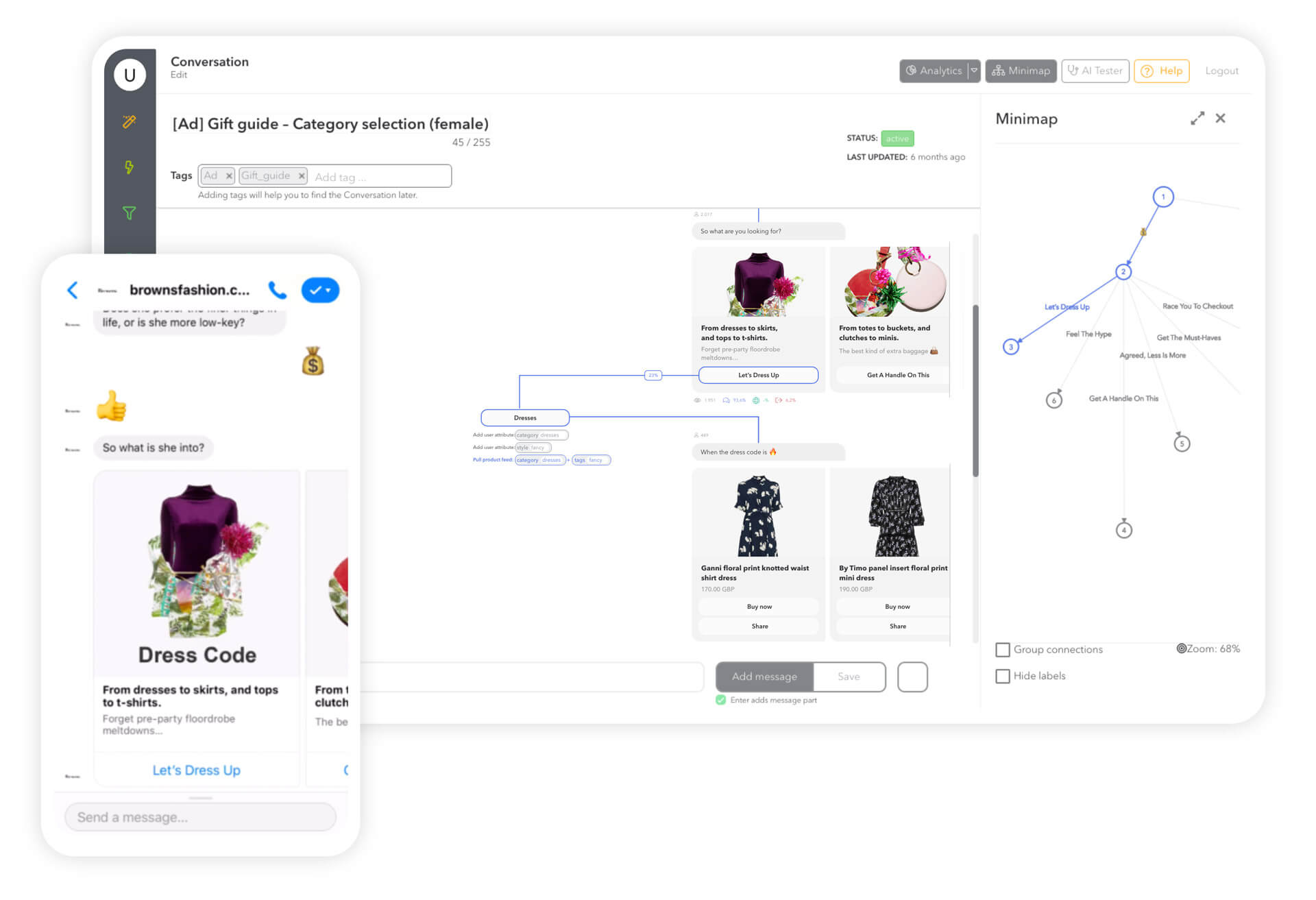 Faceboot messenger bot for guided shopping