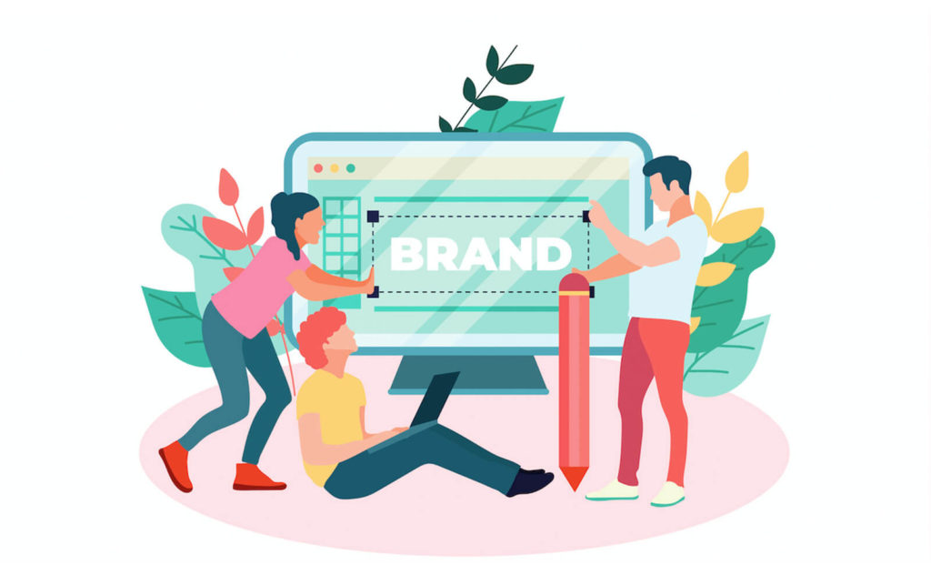 Brand marketing strategy vector cartoon