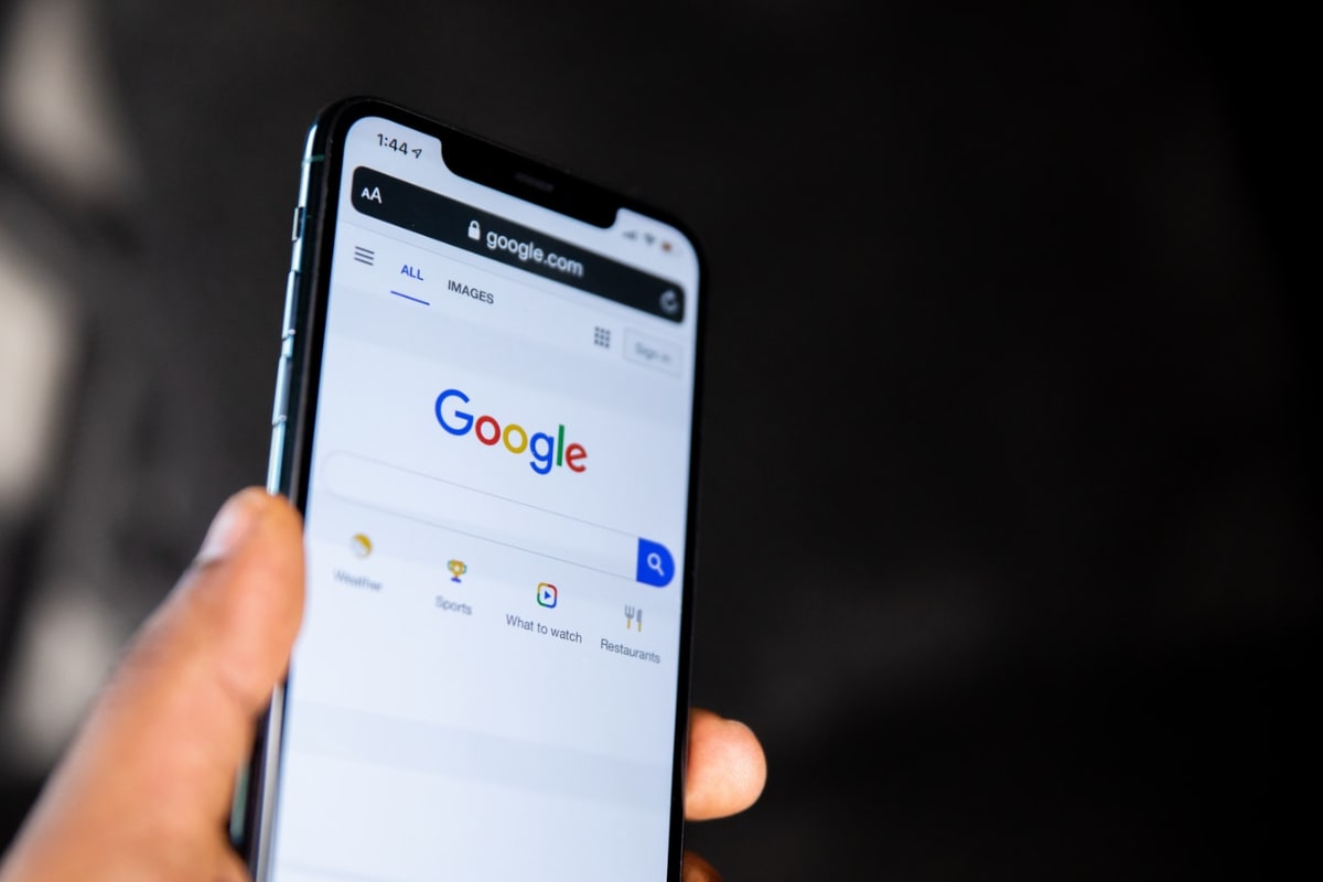 Browsing Google on a smartphone
