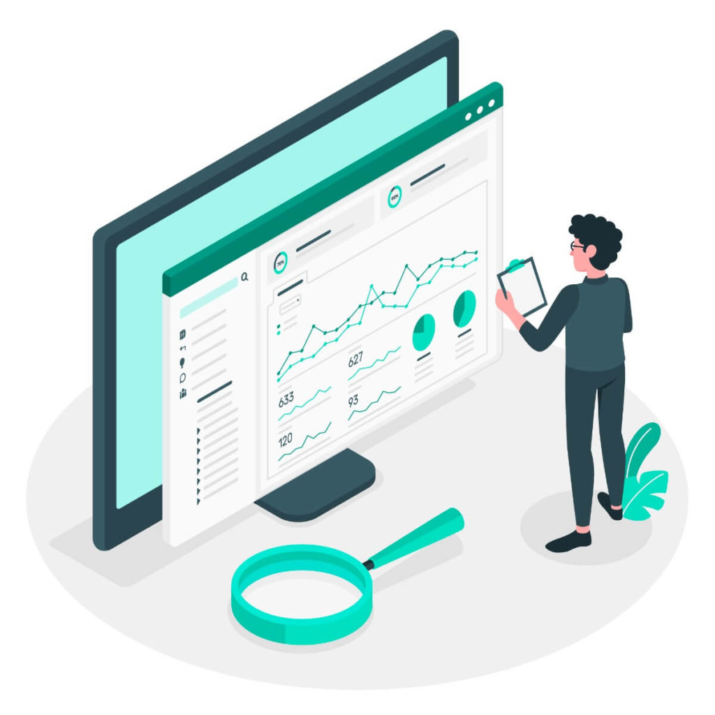 Man analyzing chatbot KPI (1)