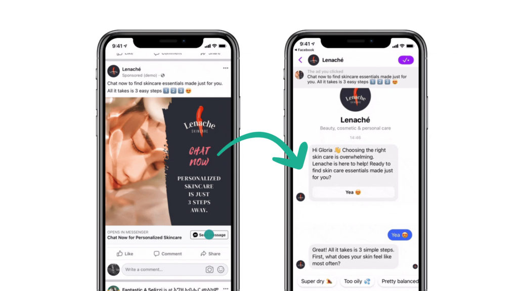 click to messenger ads image