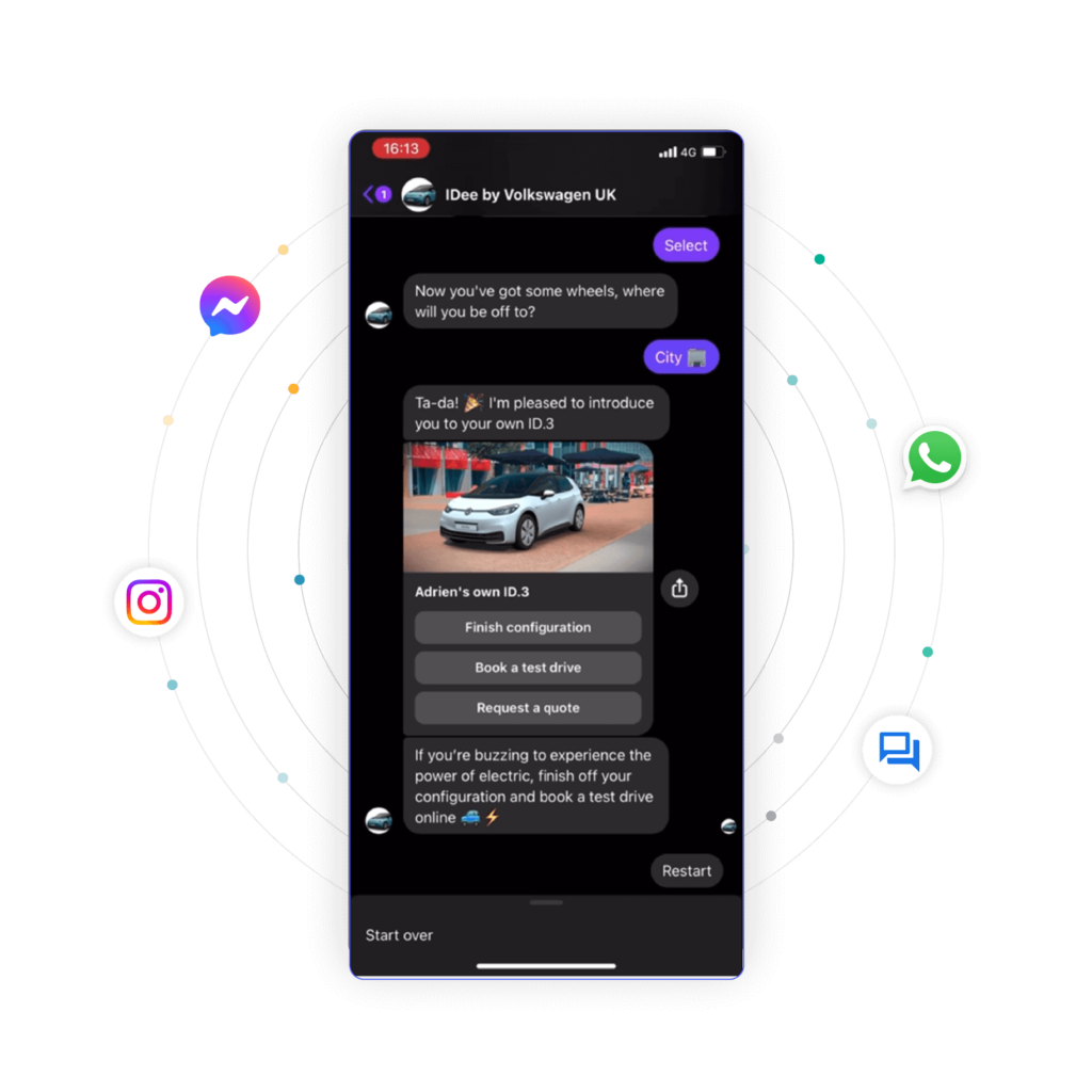 VW screen with all channel icons