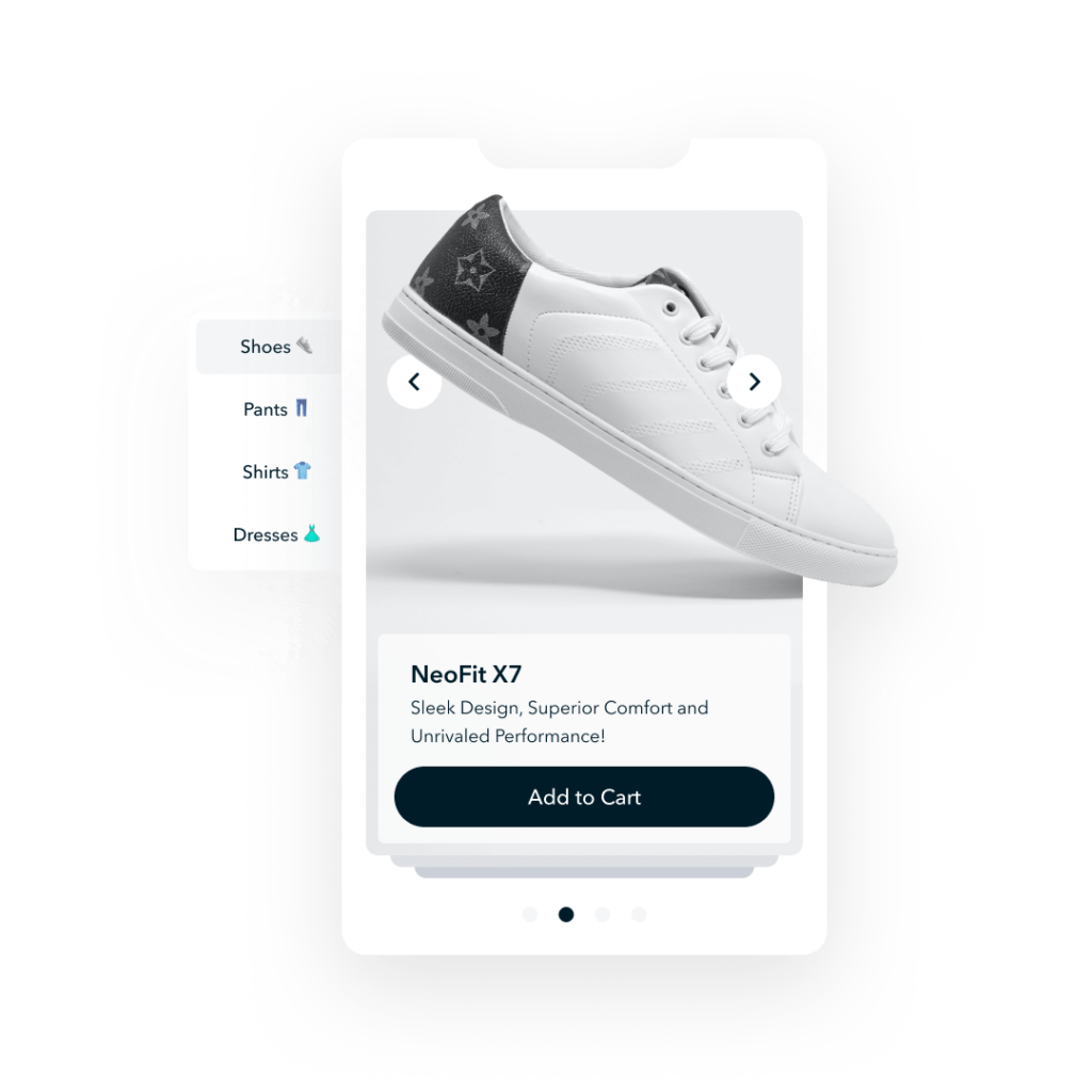 llm product finder screenshot for retail industry page